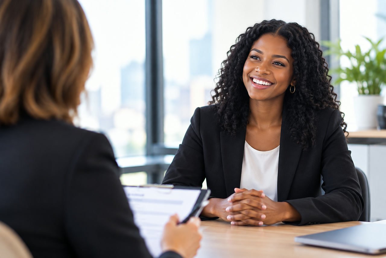 A hiring manager interviewing a candidate for a job.